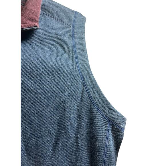 Tommy Bahama Men's Flipshore Reversible Full Zip Vest Coastline Heather Medium - Picture 5 of 6